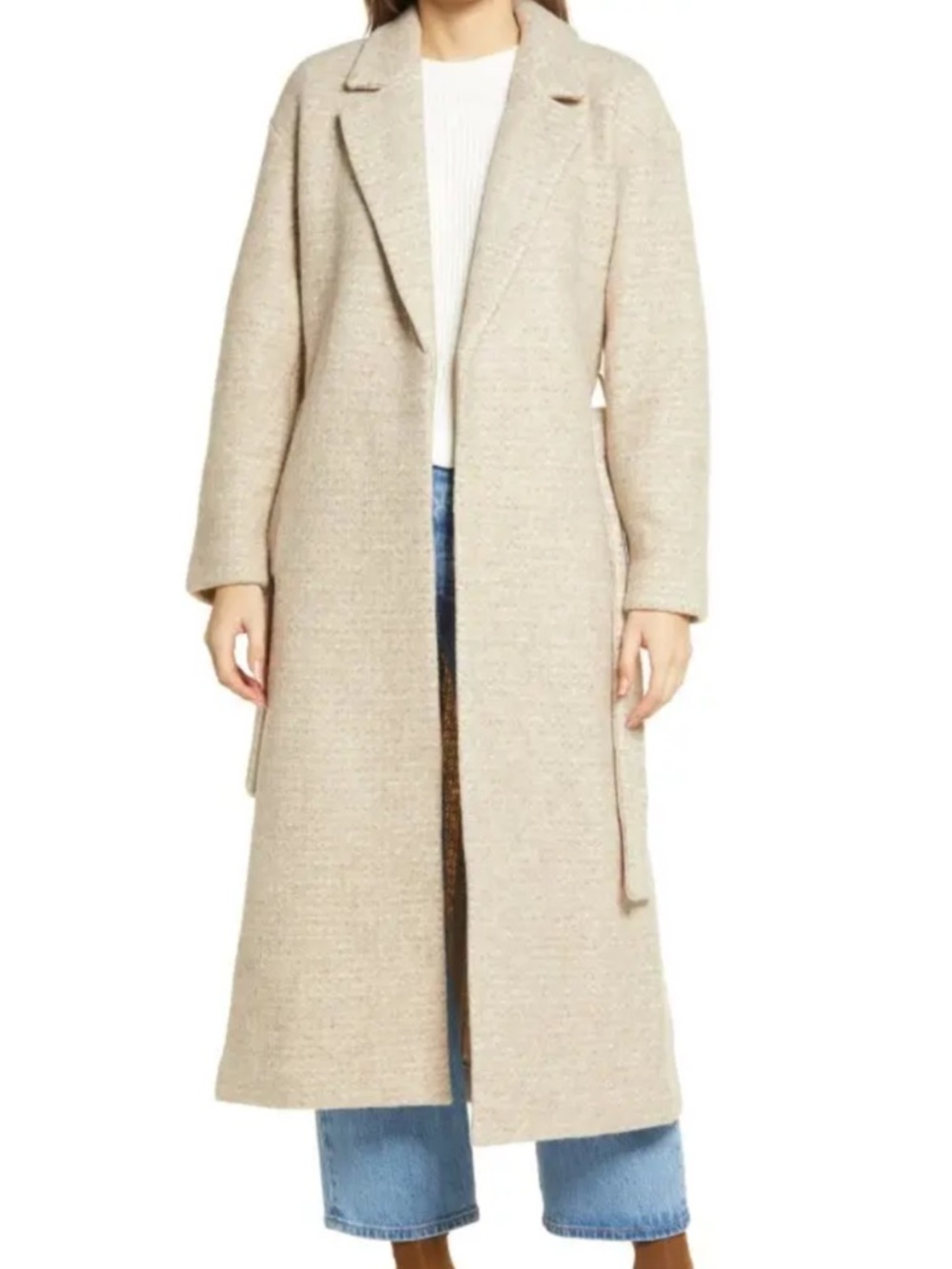 Reformation Long Beige Trench Coat